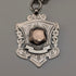Circa 1919 British Antique Sterling Silver Albert Chain, 53g, Sterling Silver Medal Fob
